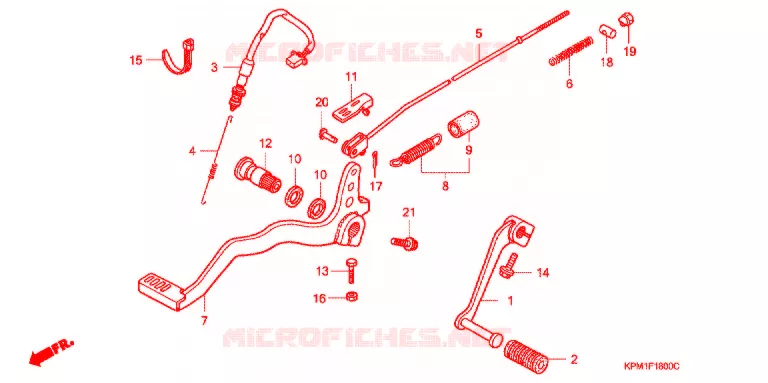 OPSTAP/KICKARM/ WISSEL PEDAAL Honda MOTO 223 FTR 2011  FTR2238