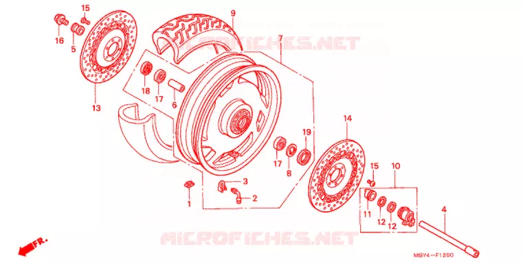 VOOR WIEL Honda MOTO 1500 GOLD-WING 2001  GL1500CF1