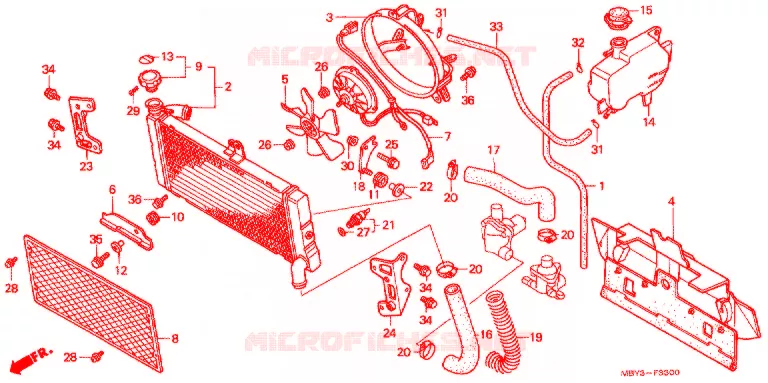 RADIATOR Honda MOTO 1500 GOLD-WING 2001  GL1500CF1