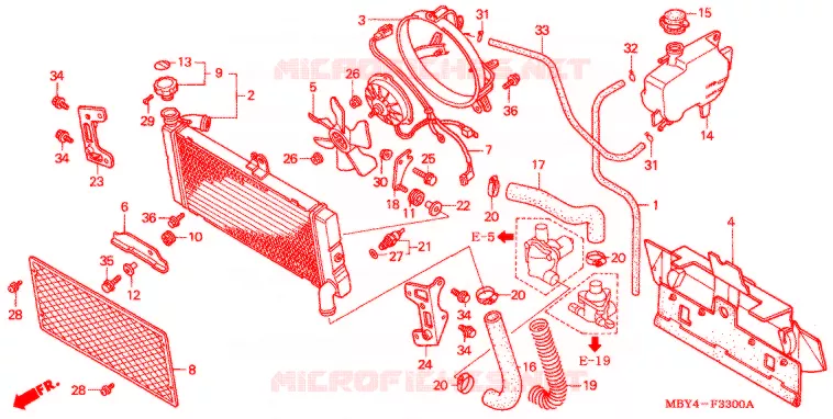 RADIATOR Honda MOTO 1500 GOLD-WING 2000  GL1500CFY