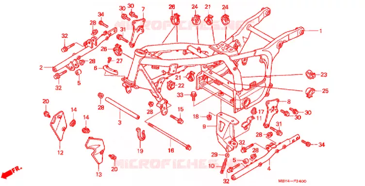 FRAME CHASSIS Honda MOTO 1500 GOLD-WING 2000  GL1500CFY