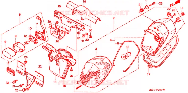 ACHTERLICHT(2) Honda MOTO 1500 GOLD-WING 1997  GL1500CV