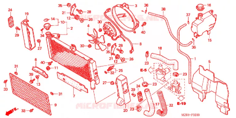 RADIATOR Honda MOTO 1500 GOLD-WING 1998  GL1500CW