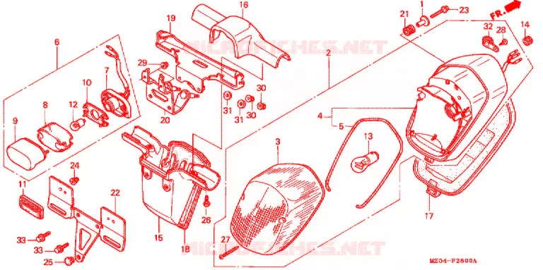 ACHTERLICHT(2) Honda MOTO 1500 GOLD-WING 2000  GL1500CY