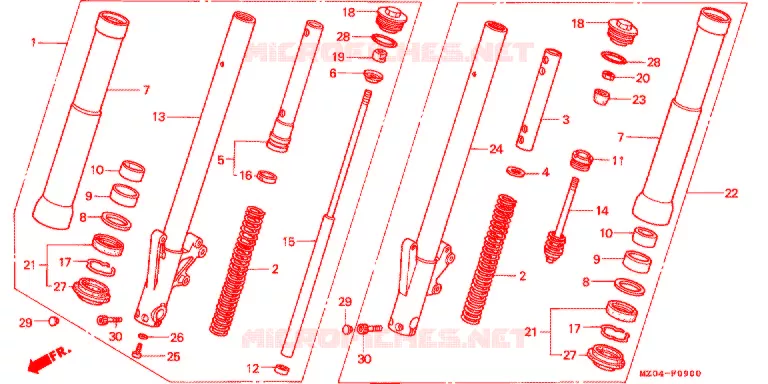 VOOR VORK Honda MOTO 1500 GOLD-WING 2000  GL1500CY