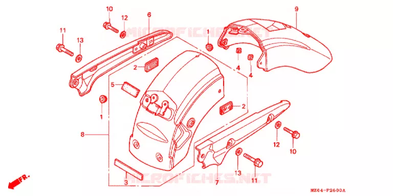 ACHTER STROOMLIJNKAP/VASTHOUDRAIL Honda MOTO 1500 GOLD-WING 2000  GL1500CY