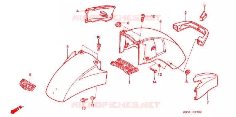 VOORSPATBORD Honda MOTO 1500 GOLD-WING 1990  GL1500SEL_J