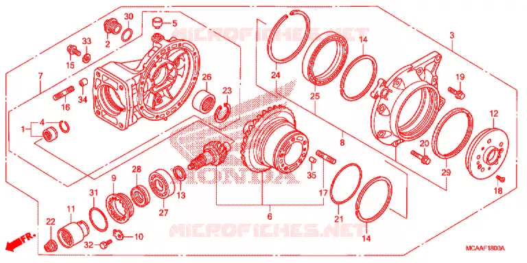 LAATSTE VERSNELLING/ ACHTER AS SPIL Honda MOTO 1800 GOLD-WING 2005  GL18005