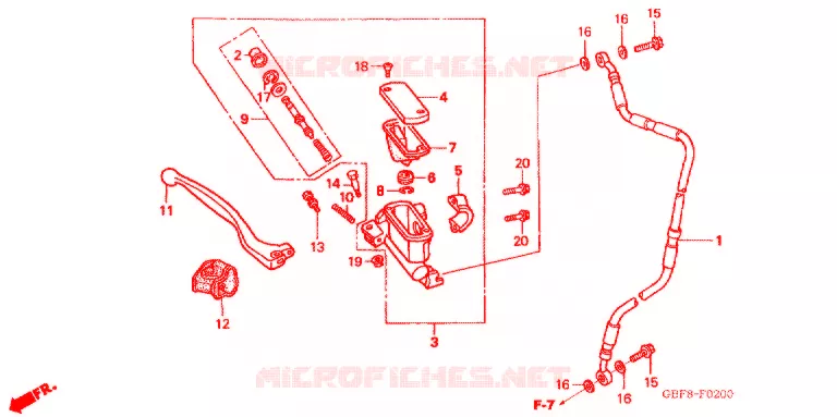 VOORREM HOOFDCILINDER Honda MOTO 85 CR 2004  CR85R4