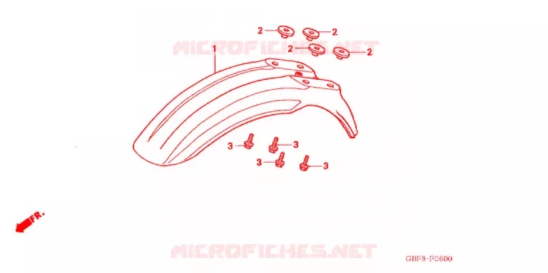 VOORSPATBORD Honda MOTO 85 CR 2004  CR85R4