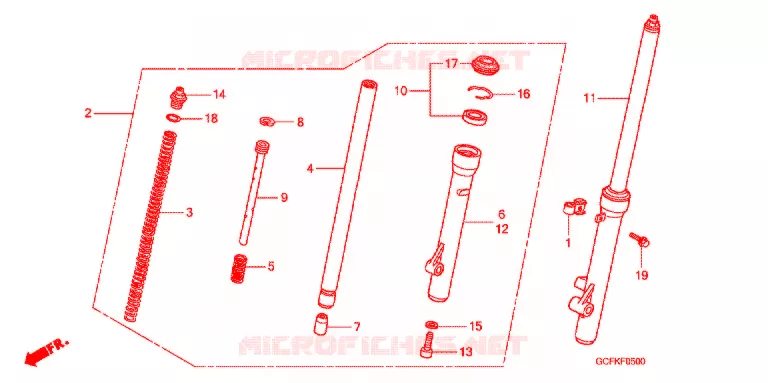 VOOR VORK Honda MOTO 70 CRF 2007  CRF70F7