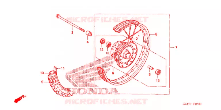 VOOR WIEL Honda MOTO 70 CRF 2009  CRF70F9