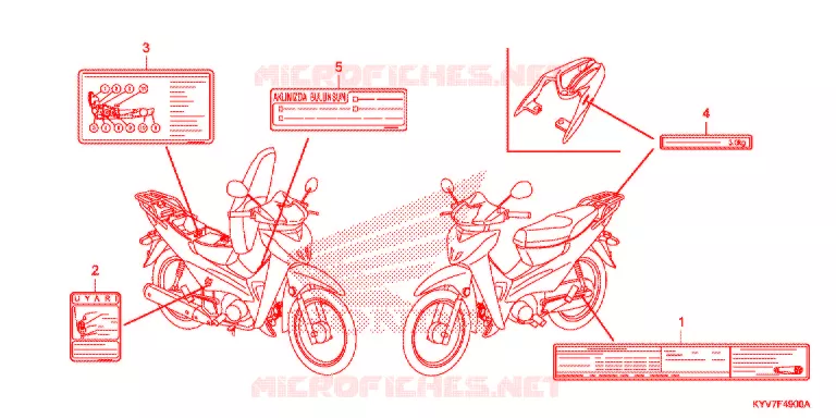 WAARSCHUWINGSLABEL Honda MOTO 100 other-models 2014  NF1002WHE