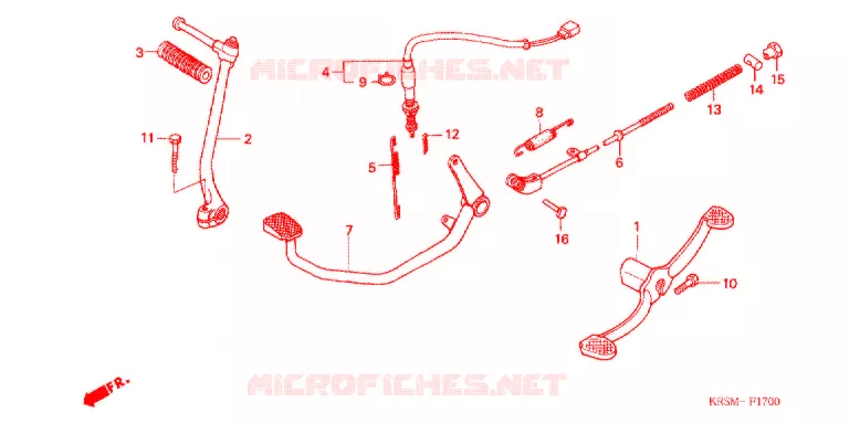 PEDAAL/KICKSTARTER ARM (NF100/M/DM/MDM) Honda MOTO 100 WAVE 2004  NF100M4_MA