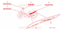 EMBLEEM/STREEP (1) voor Honda WAVE 125 Carburetor, Electric start 2005