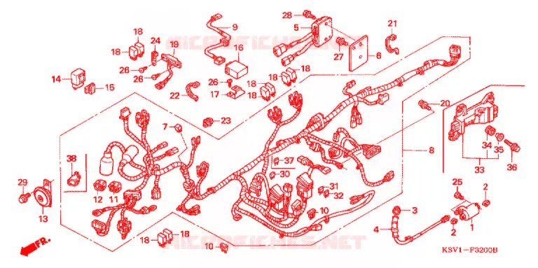 BEDRADINGSBUNDEL/ACCU Honda SCOOTER 250 FORZA 2007  NSS250A6_J
