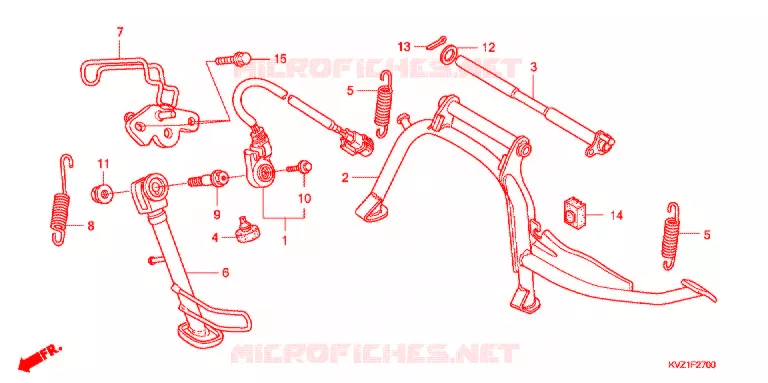 HOOFD STANDAARD/REMPEDAAL Honda SCOOTER 250 FORZA 2009  NSS250A9_J