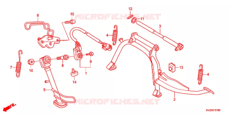 HOOFD STANDAARD/REMPEDAAL Honda SCOOTER 250 FORZA 2015  NSS250AAB