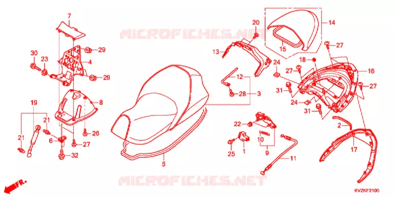 ZITTING/ACHTER SPOILER Honda SCOOTER 250 FORZA 2017  NSS250AAB