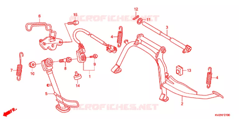 HOOFD STANDAARD/REMPEDAAL Honda SCOOTER 250 FORZA 2011  NSS250AB