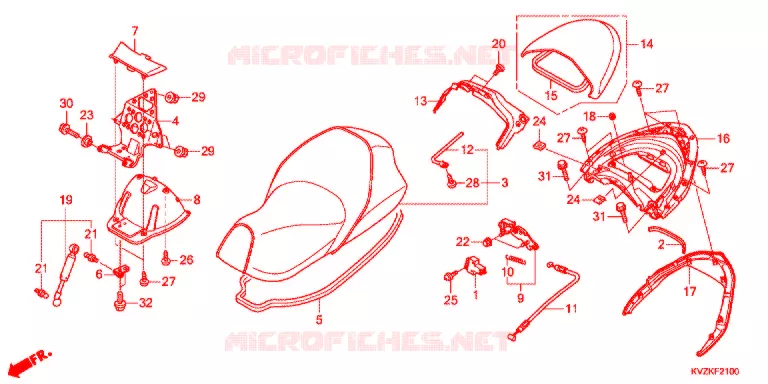 ZITTING/ACHTER SPOILER Honda SCOOTER 250 FORZA 2011  NSS250AB