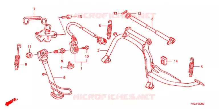 HOOFD STANDAARD/REMPEDAAL Honda SCOOTER 250 FORZA 2009  NSS250D9