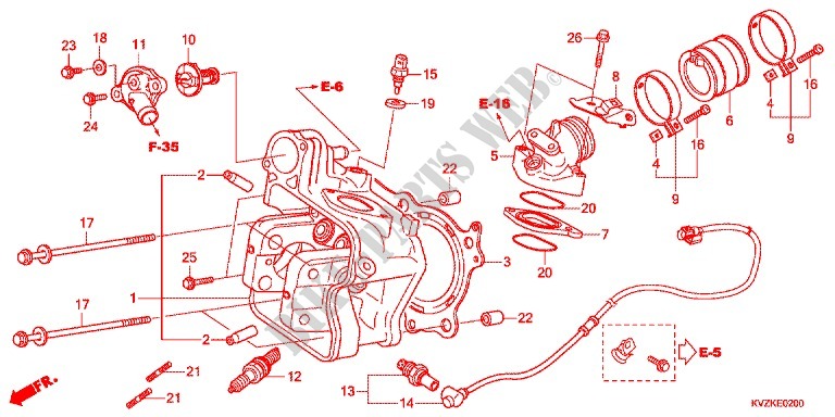 CILINDER/CILINDERKOP voor Honda FORZA 250 Z 2014