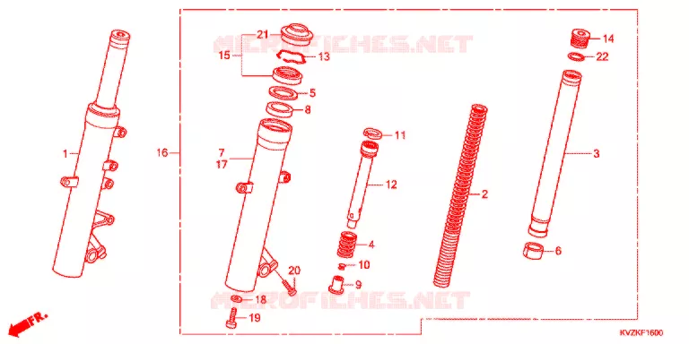 VOOR VORK Honda SCOOTER 250 FORZA 2012  NSS250DB