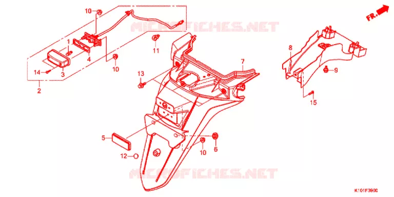 ACHTER STROOMLIJNKAP Honda SCOOTER 250 FORZA 2017  NSS250G