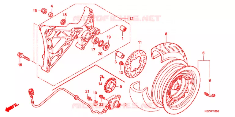 ACHTER WIEL Honda SCOOTER 250 REFLEX 2004  NSS250S4