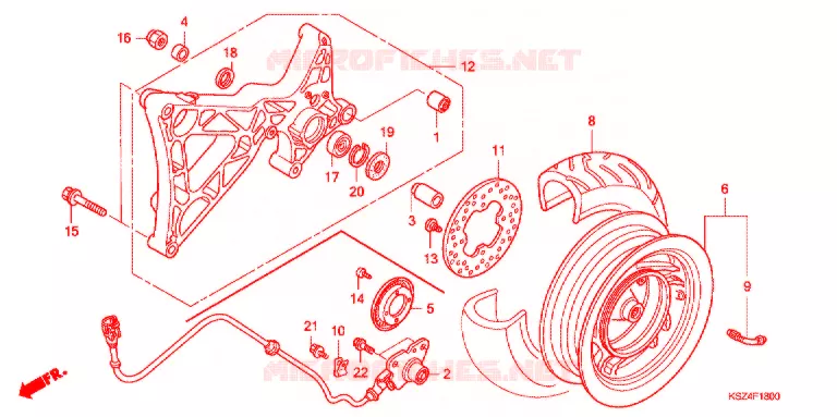 ACHTER WIEL Honda SCOOTER 250 REFLEX 2007  NSS250S7