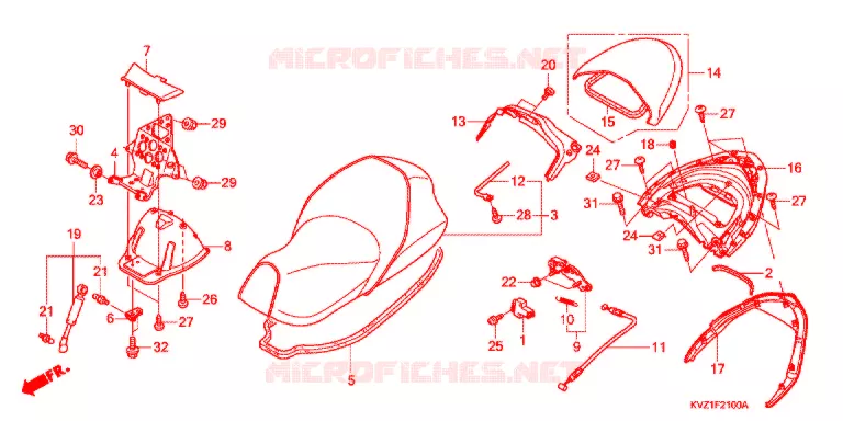 ZITTING/ACHTER SPOILER Honda SCOOTER 250 FORZA 2009  NSS250S9