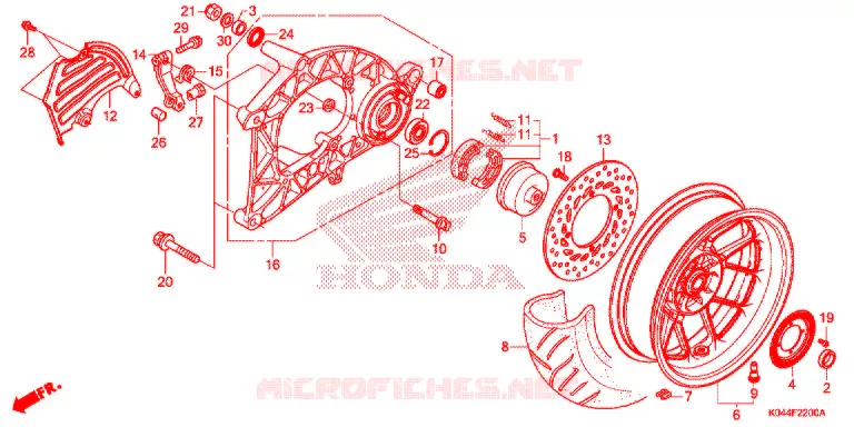 ACHTER WIEL/ZWAAI-ARM (AC) Honda SCOOTER 300 FORZA 2014  NSS300AE