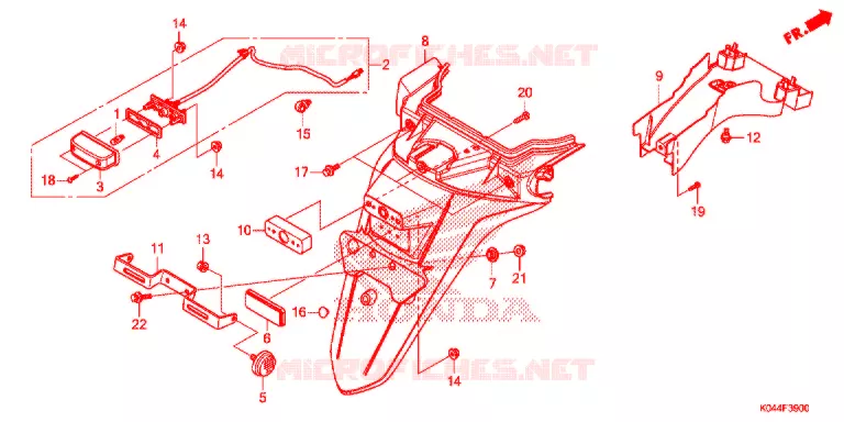 ACHTER STROOMLIJNKAP Honda SCOOTER 300 FORZA 2014  NSS300AE