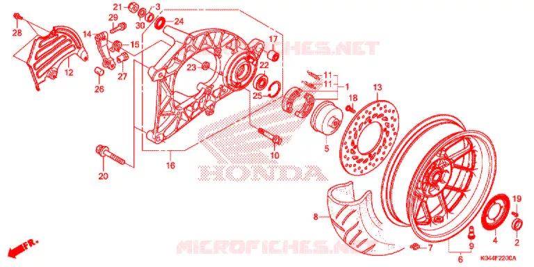 ACHTER WIEL/ZWAAI-ARM (AC) Honda SCOOTER 300 FORZA 2016  NSS300AG