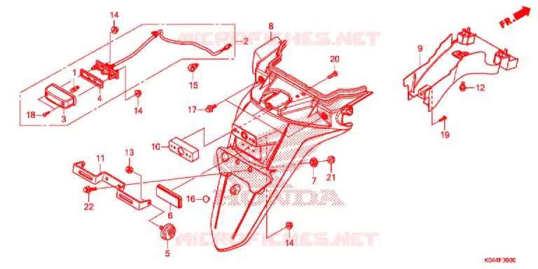 ACHTER STROOMLIJNKAP Honda SCOOTER 300 FORZA 2016  NSS300G