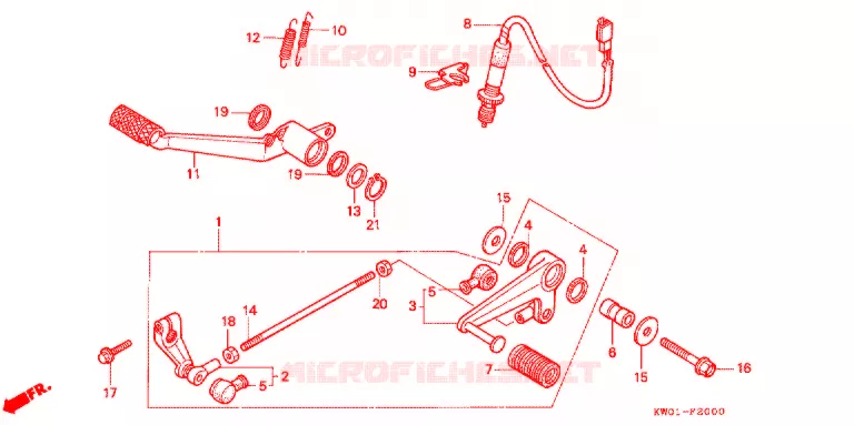 OPSTAP/KICKARM/ WISSEL PEDAAL Honda MOTO 400 BROS 1988  NT400J