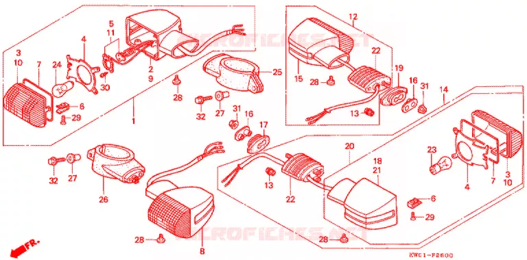 KNIPPERLICHT (1) Honda MOTO 400 BROS 1989  NT400K_II