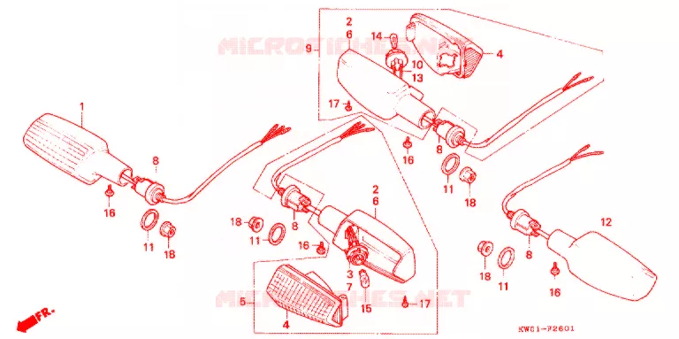 KNIPPERLICHT (2) Honda MOTO 400 BROS 1990  NT400L