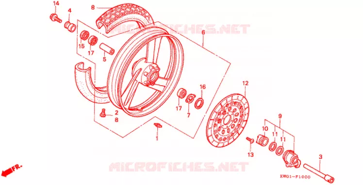 VOOR WIEL Honda MOTO 400 BROS 1991  NT400L