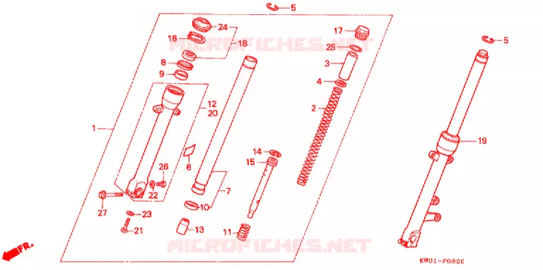 VOOR VORK Honda MOTO 400 BROS 1990  NT400L_II