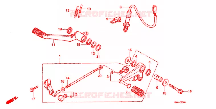 OPSTAP/KICKARM/ WISSEL PEDAAL Honda MOTO 650 HAWK 1989  NT650K