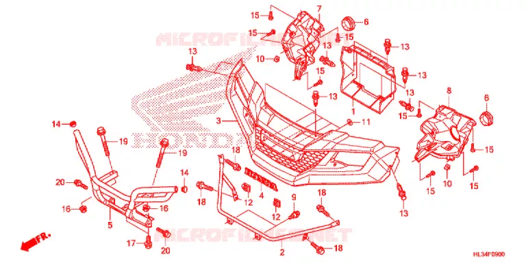 VOORBUMPER Honda ATV 700 PIONEER 2014  SXS700E