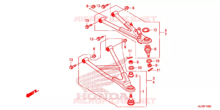 VOOR ARM Honda ATV 700 PIONEER 2014  SXS700M2E