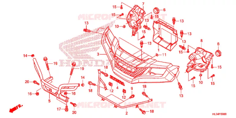 VOORBUMPER Honda ATV 700 PIONEER 2015  SXS700M2F