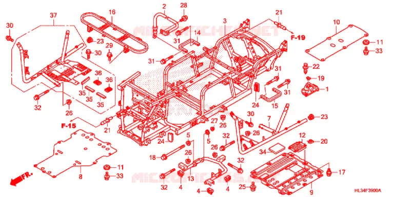 FRAME CHASSIS Honda ATV 700 PIONEER 2015  SXS700M2F