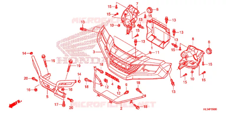 VOORBUMPER Honda ATV 700 PIONEER 2015  SXS700M2F
