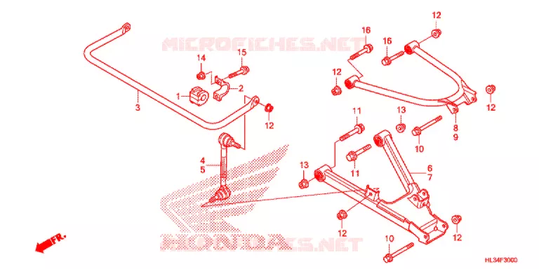 ACHTER ARM Honda ATV 700 PIONEER 2016  SXS700M2G