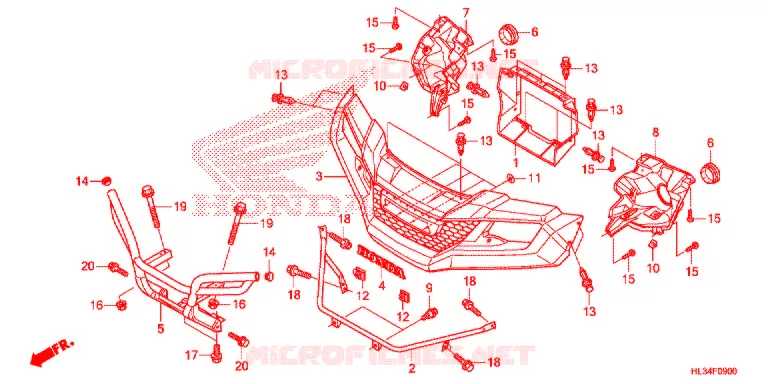VOORBUMPER Honda ATV 700 PIONEER 2015  SXS700M4F