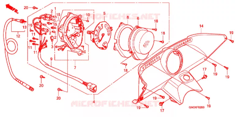 TELLERSET COMPLEET Honda SCOOTER 50 GYRO 2007  TC507